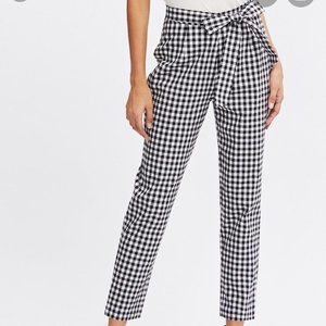 free people gingham pant with bow size 10